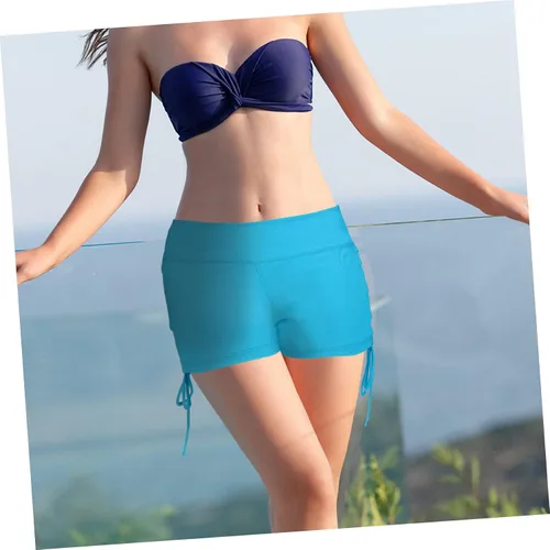 Vista 2 de Toddmomy Pantalones cortos de cintura alta para mujer, trajes de baño deportivos para mujer, pantalones cortos de natación de cintura alta para mujer