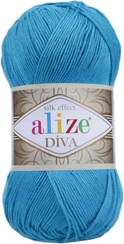 Vista 3 de Alize Diva Silk Effect 100% hilo acrílico de microfibra, 1 madejas de bola de 3.53 oz 383yds color (1 - crema)