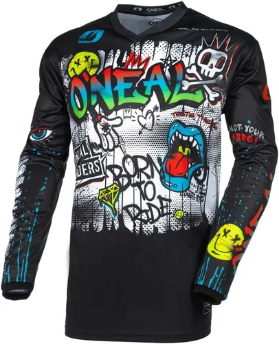 Vista 3 de O'NEAL 2024 Youth Element Rancid Motocross Offroad Jersey Combo, Negro/Blanco