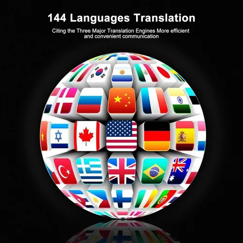 Vista 11 de Diydeg Y113 Auriculares Traductores de Idiomas, Compatible con 144 Idiomas en Línea y Sin Conexión, Dispositivo Traductor de Voz Instantáneo con APP