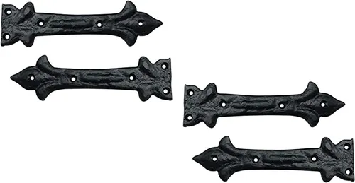 Vista 12 de Adonai Hardware Adonijah Bisagra falsa de aluminio para montaje frontal (6.5" x 12 Pack, Negro mate) para puertas de granero, puertas, armarios