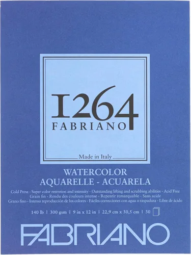 Vista 8 de Fabriano 1264 Bloc de acuarela, blanco brillante