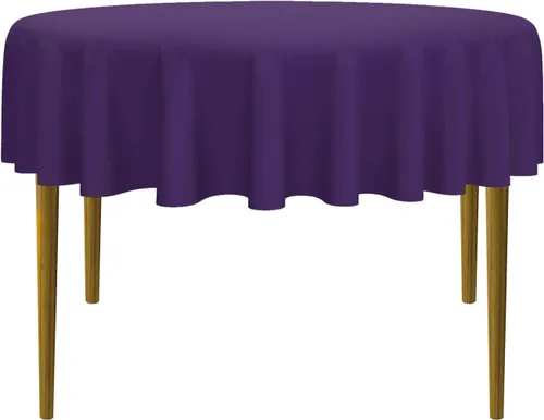 Vista 47 de Lann's Linens - Mantel redondo premium de 70 pulgadas para bodas/banquetes/restaurantes - Mantel de tela de poliéster - Azul bebé