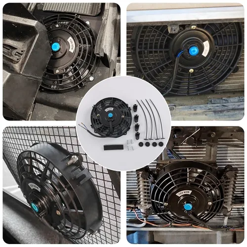 Vista 4 de JDMSPEED Nuevo ventilador universal delgado de 12V para radiador eléctrico, empuje/tirar, 7" de pulgada, kit de montaje negro, 10 aspas
