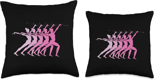 Vista 3 de Baton Twirling Majorettes Cute Baton Design Baton Twirlers Retro Throw Pillow, 16x16, Multicolor