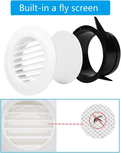 Vista 2 de SDTC Tech Cubierta de rejilla de rejilla de ventilación de aire redonda de 3 pulgadas con malla de pantalla incorporada, ventilación de escape