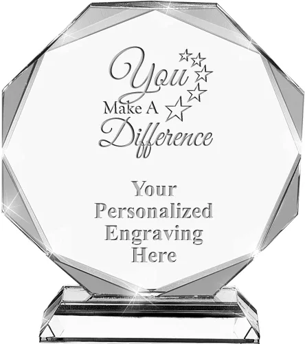 Vista 25 de Premio de cristal personalizado de 6.75 pulgadas con grabado - Premios de trofeos personalizados
