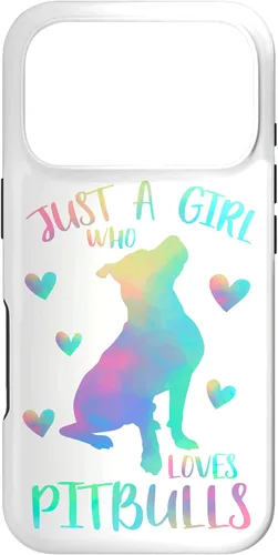 Vista 30 de Just a Girl Who Loves Pitbulls Watercolor Cute Pitbull Case for iPhone 17