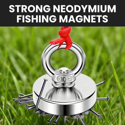 Vista 5 de DIYMAG Imanes de pesca de neodimio fuertes de 150 libras (149.9 lbs) con fuerza de tracción imán de tierras raras con agujero avellanado diámetro