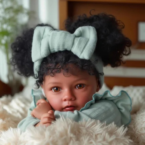 Vista 10 de BABESIDE Muñecas realistas de bebé Reborn de niña negra, cuerpo de vinilo suave de 20 pulgadas, muñecas de bebé recién nacidas hechas a mano
