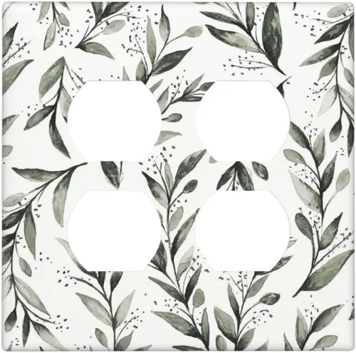 Vista 138 de Placa de Pared en Blanco de 1-Gang Sin Dispositivo Beige Lindo Vintage Boho de los 70s Hongo Fungus Planta Floral Botánica Libélula Interruptor