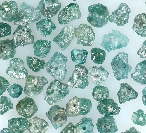 Vista 6 de 2.00cts Lot naturales sueltos Rough perforación de diamantes Bedas forma color azul L12
