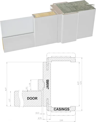 Vista 3 de Puertas dobles francesas macizas de vidrio transparente Lucia 2166 Seda blanca Adornos de marco de panel de madera Puertas resistentes