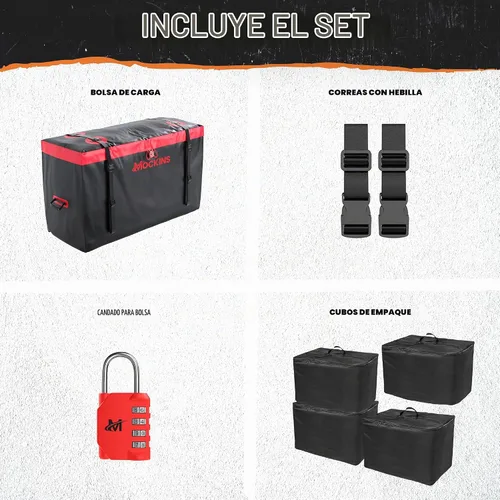 Vista 7 de Mockins - Bolsa de transporte de carga para remolque de 15 pies cúbicos con 4 cubos de embalaje