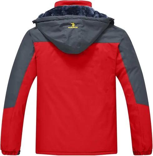 Vista 3 de JINSHI - Chaqueta de esquí para hombre, tejido polar, impermeable, rompevientos