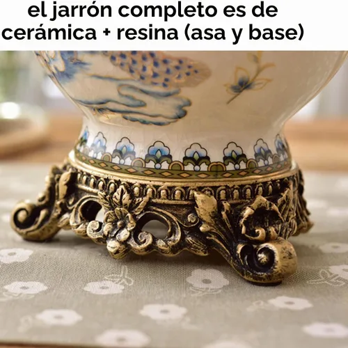 Vista 7 de Jarrón de cerámica alto para suelo, florero chino para decoración del hogar, florero japonés de 8.3 pulgadas, recipiente sofisticado para ramas