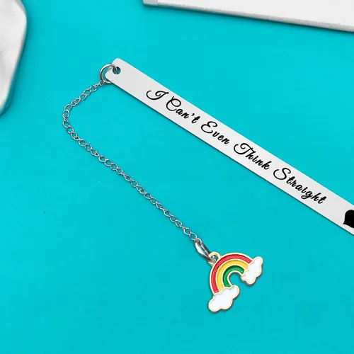 Vista 2 de Regalo de orgullo gay, divertido regalo LGBT I Can't Even Think Straight Marcador lesbiana regalo para novia, esposa, aniversario, día de San