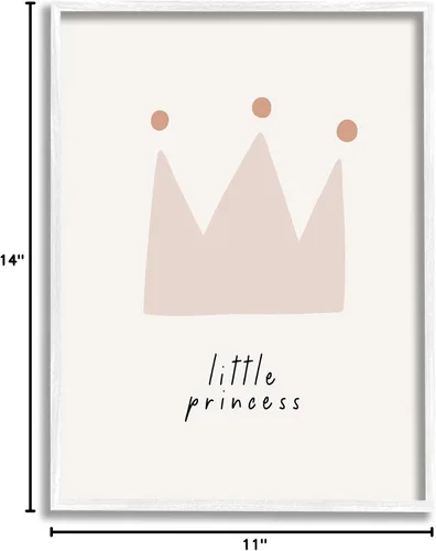 Vista 9 de Stupell Industries Arte giclée enmarcado con corona de princesita por LSR Design Studio Stupell Industries White, 11 x 14 Inches, Easy to Hang