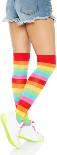 Vista 4 de Leg Avenue Women's Rainbow Pride Festival Thigh Highs Socks