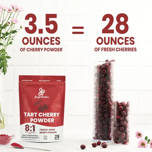 Vista 9 de Jungle Powders Paquete de polvo de fruta de cereza silvestre y arándano agrio, 100% natural, sin OMG, extracto vegano para hornear, saborizar