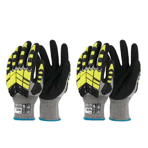 Vista 21 de Guantes de trabajo de seguridad Graloky, guantes de impacto para hombres y mujeres, guantes resistentes a cortes antideslizantes de trabajo pesado
