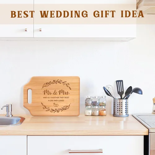 Vista 5 de Regalos de boda para parejas 2025, tabla de cortar de boda para señor y señora, regalos de matrimonio para recién casados, parejas, novias