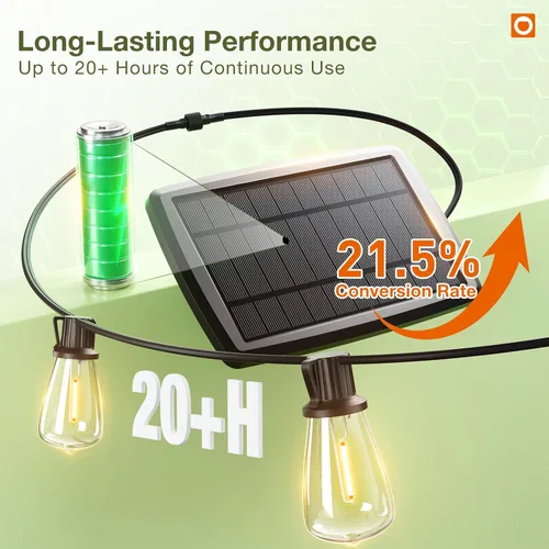 Vista 7 de addlon Luces de cadena solares de 78 (72 + 6) pies, impermeables, luces de patio alimentadas por energía solar con control remoto y puerto USB, 3