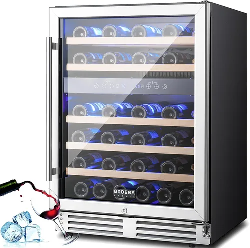 Vista 10 de BODEGA 24 Inch Dual Zone Wine Fridge, 41℉ to 72℉, Holds 46 Bottles
