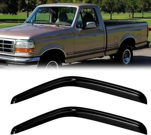 Vista 25 de Protectores de lluvia de ventana para Ford F150 SuperCab 2004-2014 2 piezas deflector de ventana para 09-14 F-150 con 2 puertas delanteras