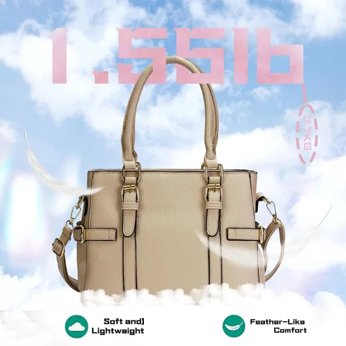 Vista 8 de Bolsos de mano de cuero de moda para mujer, bolso de hombro, asa superior, bolso de otoño