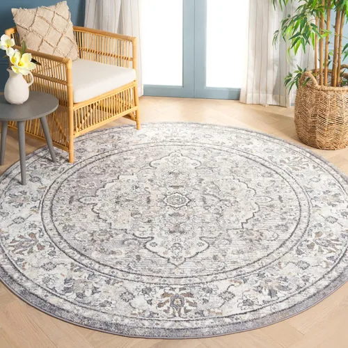 Vista 9 de SAFAVIEH Opal Collection - Alfombra de pasillo de 2 pies 3 pulgadas x 9 pies, color gris y marfil, diseño oriental shabby chic, ideal para zonas
