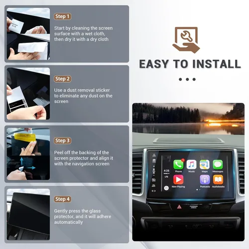 Vista 5 de Protector de pantalla de vidrio templado HD de 8 pulgadas Ridgeline 2020 para Ridgeline RT RTS Sport RTL RTL-T RTL-E de 8 pulgadas, protector