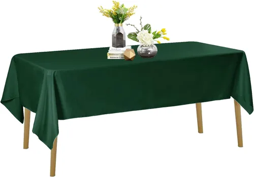 Vista 51 de Mantel de poliéster lavable de 132 pulgadas, resistente a las manchas y a las arrugas, mantel decorativo para mesa de comedor, fiestas de bufé