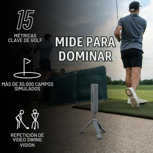 Vista 4 de Rapsodo MLM2PRO Monitor de lanzamiento móvil + Simulador de golf, gris Swing Trainer & Shot Tracker for Home & Driving Range Indoor & Outdoor