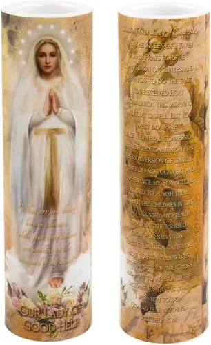 Vista 3 de Nuestra Señora de la Buena Ayuda, vela de oración devocional sin llama LED