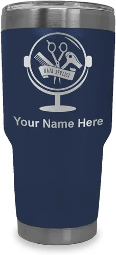 Vista 31 de LaserGram Taza de 20 onzas con aislamiento al vacío, para estilista de cabello, con grabado personalizado incluido (negro) Engraved Gift for Hair