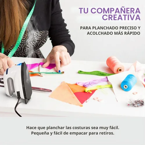 Vista 2 de Steamfast Modal - Plancha de vapor de doble voltaje para manualidades, suela antiadherente para arrugas persistentes, control de temperatura, tiempo