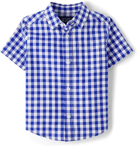 Vista 28 de The Children's Place Baby Boys' and Toddler Poplin Short Sleeve Button Down Shirt (Applemint)