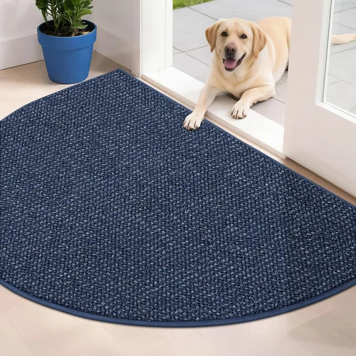 Vista 26 de BEQHAUSE Tapete Atrapa Suciedad para Puerta 17" x 30" Semicírculo Antideslizante Lavable Tapetes de Entrada Alfombras Absorbentes de Bienvenida
