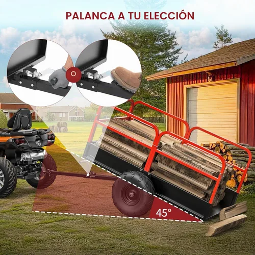 Vista 4 de YITAMOTOR Remolque de descarga ATV de 1600 libras, remolque detrás