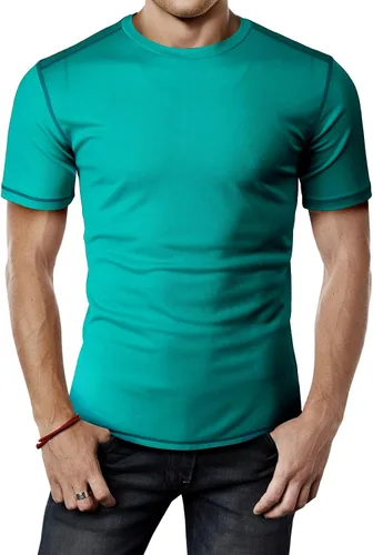 Vista 19 de H2H Camisetas de manga corta de compresión Cool Dry para hombre Cmtts263-negro