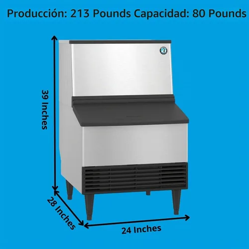 Vista 3 de Hoshizaki KM-231BAJ, Máquina de hielo Crescent Cuber, refrigerada por aire, contenedor de almacenamiento incorporado