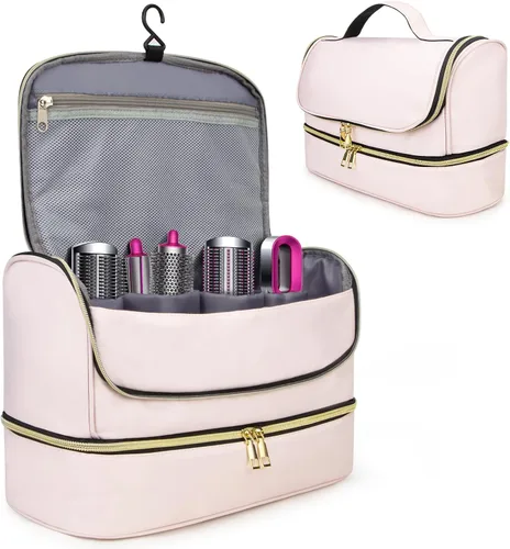 Vista 8 de Funda de viaje de doble capa para Dyson Airwrap, funda de transporte de viaje Shark Flexstyle, bolsa de almacenamiento portátil impermeable