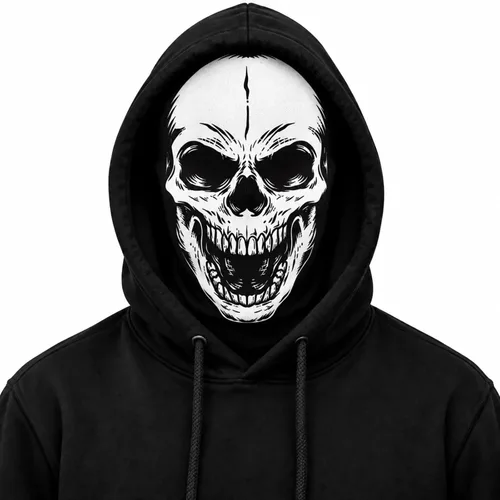 Vista 10 de Pasamontañas de Halloween, máscara de esquí de calavera aterradora para Black
