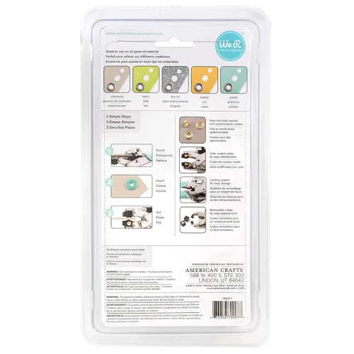 Vista 5 de We R Memory Keepers Ojal Crop-A-Dile Mango Blue Comfort, suministros para manualidades, perforador, fijador de ojos, herramienta de perforación
