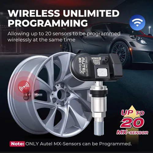 Vista 5 de Autel Sensores TPMS MX-Sensor 2 en 1 (315 MHz + 433 MHz), sensores TPMS programables universales a presión de neumáticos 100% trabajo clonable