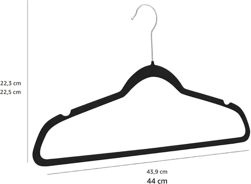 Vista 5 de Amazon Basics - Ganchos finos de terciopelo antideslizantes para trajes, paquete de 30, color negro