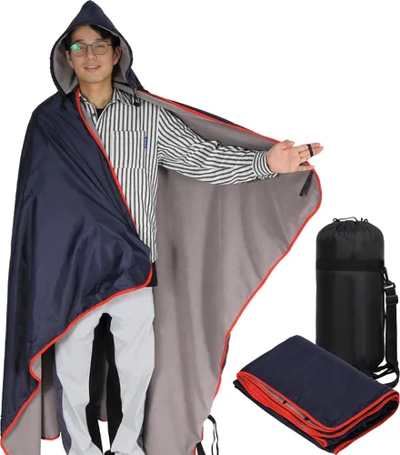 Vista 11 de REDCAMP Manta grande impermeable para estadio para deportes al aire libre, suave y cálida, manta de campamento de forro polar resistente al viento