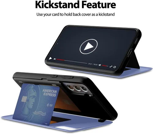 Vista 2 de GOOSPERY Funda tipo cartera para Samsung Galaxy S21 Plus, tarjetero, parachoques magnético de puerta con cierre automático, funda protectora delgada