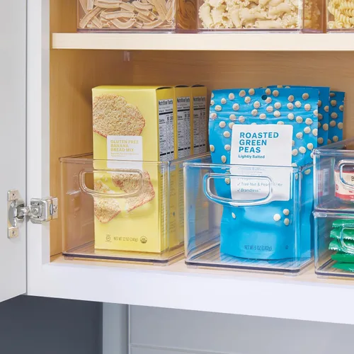 Vista 3 de iDesign - Contenedor apilable de plástico transparente, organizadores de cocina y almacenamiento para refrigerador y despensa Organizadores